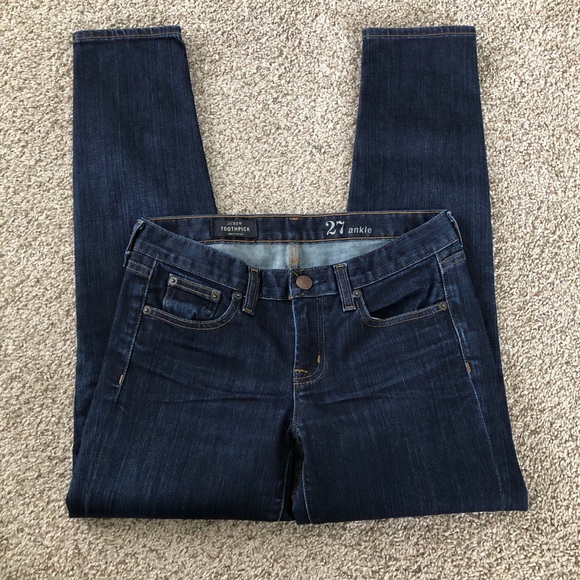 J. Crew Toothpick Ankle Skinny Dark Wash Jeans